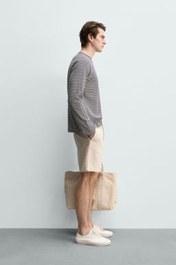 BERMUDA REGULAR FIT ESTRUCTURA / Beige claro - Zara фото 4