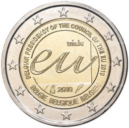 2 евро 2010 года Бельгия  Председательство Бельгии в Европейском Союзе