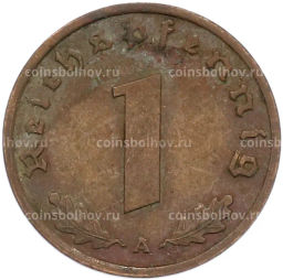 Монета 1 рейхспфенниг 1938 года A Германия