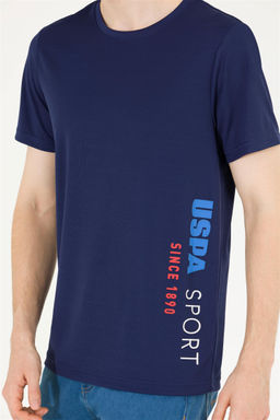 Мужская темно-синяя футболка с круглым вырезом - U.s. polo assn фото 13