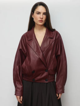 Куртка-бомбер из искусственной кожи с отложным воротником ZR2604102201-76 / Zarina  фото 4