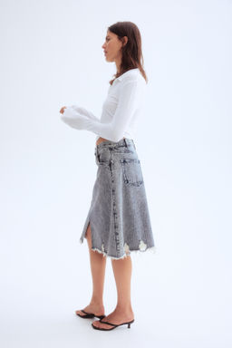 Falda denim con detalles maxidesgastados - H&m фото 4