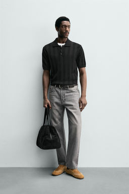 POLO PUNTO REGULAR FIT ESTRUCTURA / Negro