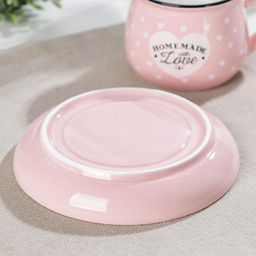 Кофейная пара «Уютный дом», 2 предмета: чашка 180 мл, блюдце d=12,5 см, керамика, цвет МИКС