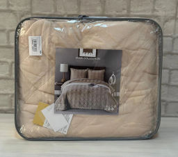 Покрывало ПВХ велюр (220*240) без наволочек светло-капучино ACIK CAPUCINO