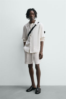 CAMISA RELAXED FIT 100% LINO / Blanco