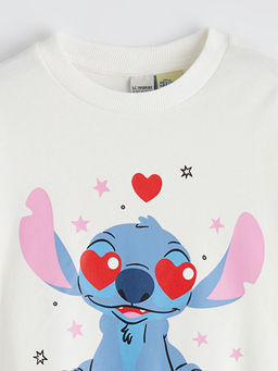Stitch Bask?l? K?z ?ocuk Sweatshirt