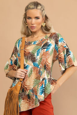 Туника Насладись моментом (листья/беж) - Эльза фото 6