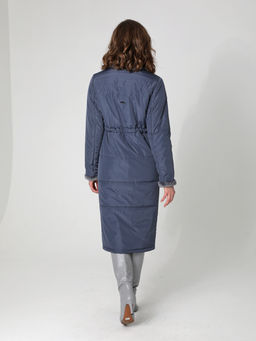 24301 Пальто дем. серо-синий - Dizzyway фото 3