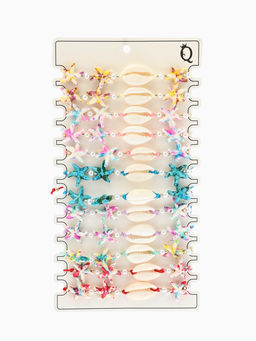 Цена за 12 шт. Браслет «Морской. Ракушка и звезда», d=6 см, МИКС