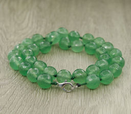 Авантюрин зеленый, круглые граненые 12мм, Шарм бусы длиной 50см - Agat77 фото 2