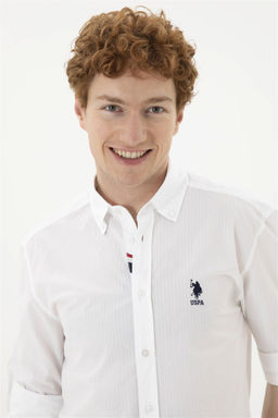 Мужская белая рубашка с длинным рукавом - U.s. polo assn фото 2