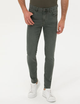 Зеленые джинсовые брюки узкого кроя - Cacharel фото 2