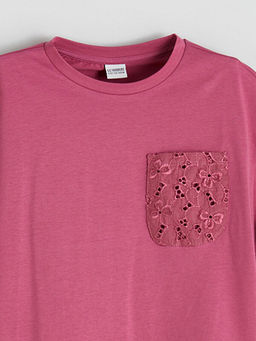 Bisiklet Yaka F?rf?r Detayl? K?z ?ocuk Ti??rt