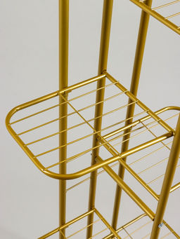 Подставка для цветов Greengo, 8 полок, 43×22×141 см, напольная, металл, цвет золотой