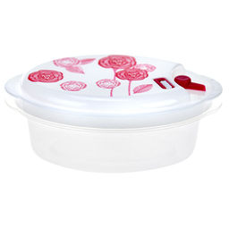Контейнер пластмассовый Розы 0,3л - 13х9,7х5см, набор 3шт, с пароотводом, для хранения в холодильнике, цвета микс (Китай) - Домашняя мода фото 2