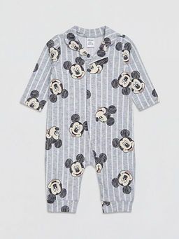Mickey Mouse Bask?l? Erkek Bebek Tulum