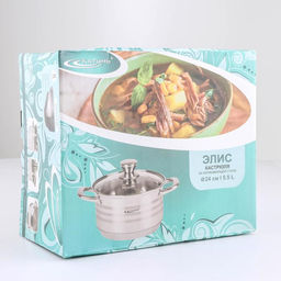 Кастрюля Катунь «Элис», 5.5 л, d=24 см, капсульное дно, индукция, нержавеющая сталь, AISI - 201