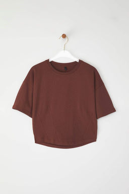 Beyaz Crop Orme T-Shirt TEDSS24TS00008