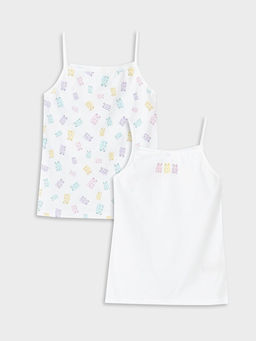 Kare Yaka Bask?l? Ask?l? K?z ?ocuk Atlet 2li