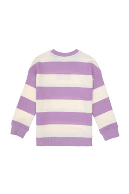 K_z _ocuk Lila _izgili Bisiklet Yaka Sweatshirt Sepette S_rpriz _ndirim - U.s. polo assn фото 3