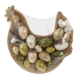 Набор из 18-ти изделий декоративных подвесных "Яйцо" (4*6, 3*4), L29 W31 H4,5 см