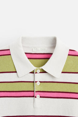 STRIPED KNIT POLO SHIRT - Zara фото 9
