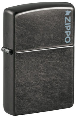 Зажигалка ZIPPO Логотип с темно-серым покрытием | Logo Gray Dusk 28378ZL