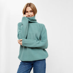 Джемпер женский MINAKU: Casual collection, цвет оливковый, размер 42