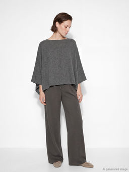 Kay?k Yaka Oversize Kad?n Triko Pan?o