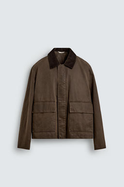 CONTRAST WAXED-EFFECT JACKET - Zara фото 7