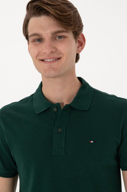 Erkek Slim Fit Polo Yaka Koyu Ye_il Basic Ti__rt - U.s. polo assn фото 2