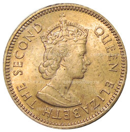 Монета 1/2 цента 1955 года Британские Восточные Карибы