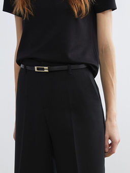 Beli Kemerli Standart Fit Kad?n Pantolon