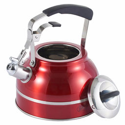 52119 GIPFELЧайник для кипячения воды CRETE 2.5л со свистком, с индукционным капсульным дном. Материал: нерж. сталь 18/10. Толщина: 0,5мм. Цвет: красный