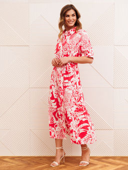 Платье Gizart 5126/2 коралл цветы