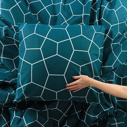 Постельное бельё Этель Евро Emerald hexagon 200*217 см, 220*240 см, 70*70 см - 2 шт, бязь 125 г/м2, хл 100%  фото 5