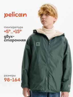 PELICAN, двусторонняя ветровка для мальчиков, Хаки фото 4