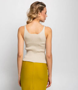 Топ #КТН263, светло-бежевый