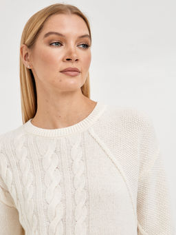 джемпер женский со спущенной линией плеча и с косами - Glenfield фото 5