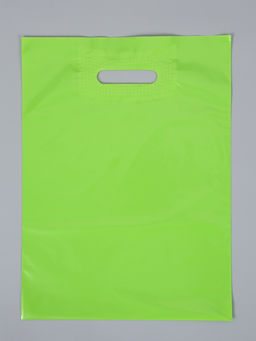 Цена за 50 шт. Пакет полиэтиленовый с вырубной ручкой, Салатовый 30-40 См, 70 мкм