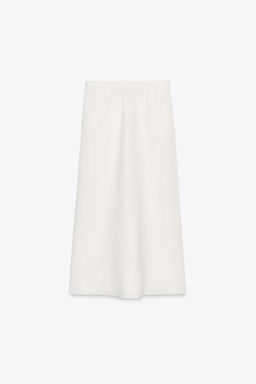 ZW COLLECTION 100% LINEN MIDI SKIRT - Zara фото 5