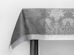 0с34 ЯК Скатерть 178*178 "Волшебница" цв. серый/черный