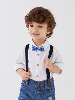 Uzun Kollu Basic Erkek Bebek G?mlek ve Papyon 2li Tak?m