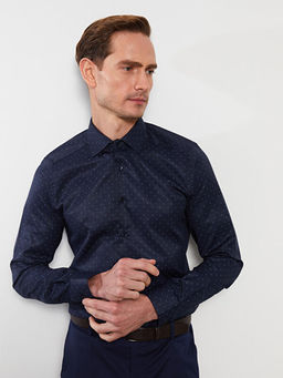 Slim Fit Uzun Kollu Desenli Arm?rl? Erkek G?mlek