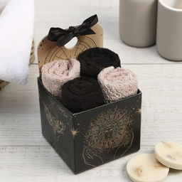 Салфетки махровые Этель Believe in magic, 4 шт., 30?30 см, хлопок 100%, бежевые/чёрные