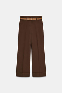 TROUSERS WITH TURN-UP CUFFS AND BELT - Zara фото 22