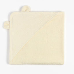 Набор для купания Крошка Я (полотенце-уголок 85*852см,полотенце 40*55см, рукавица) молочный  фото 3