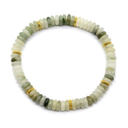 Браслет из кварца диски 6*2мм цв.зеленый светлый, 16см