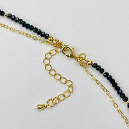 Колье из черной Шпинели с подвеской из Обсидиана 41/44 см +